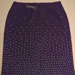White House Black Market Black Beaded Skirt